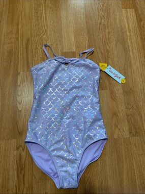 Cat & Jack Mermaid One Piece swimsuit size Large (10/12)